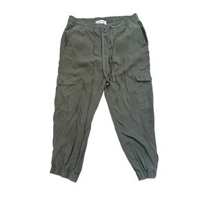 Cloth & Stone Green Tencel Cargo Joggers Pants Women Medium sustainable granola